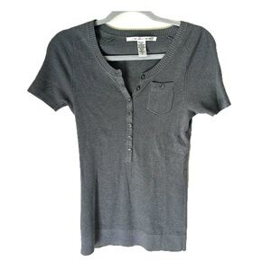 Diane Von Furstenberg gray short-sleeve sweater size S